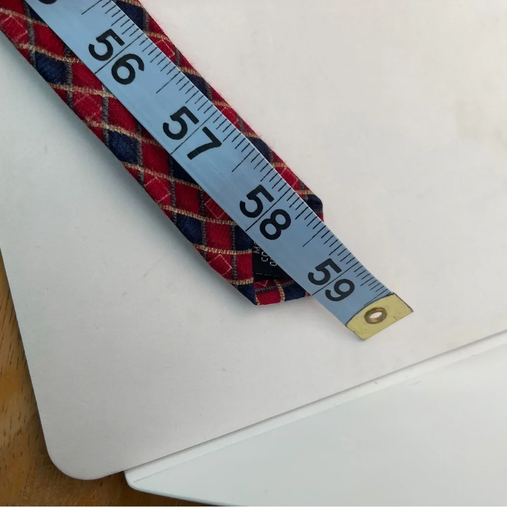 Bill Blass Red and Blue‎ Geometric Tie Academia Preppy Office Formal
